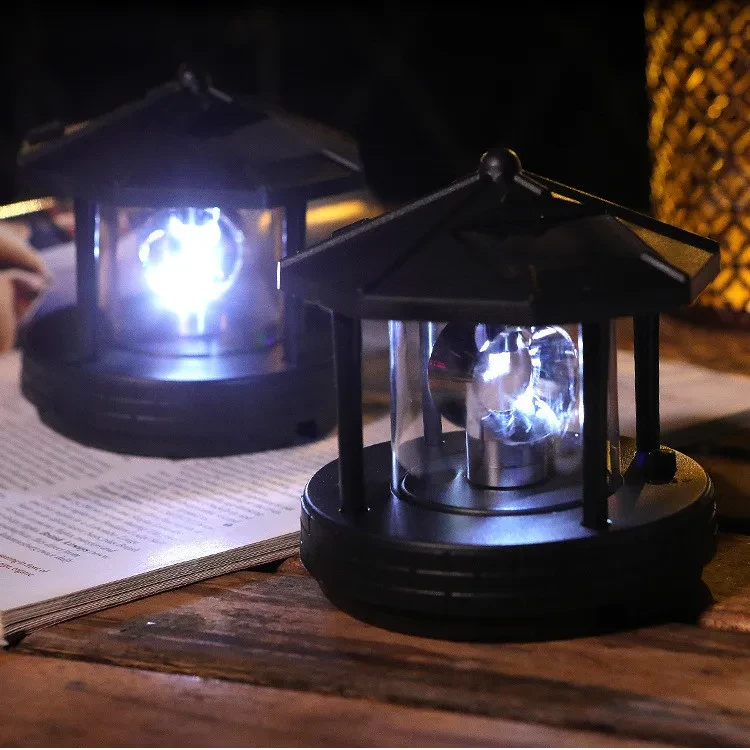 Solar Rotating Lighthouse LED Light for Garden Courtyard Decoration