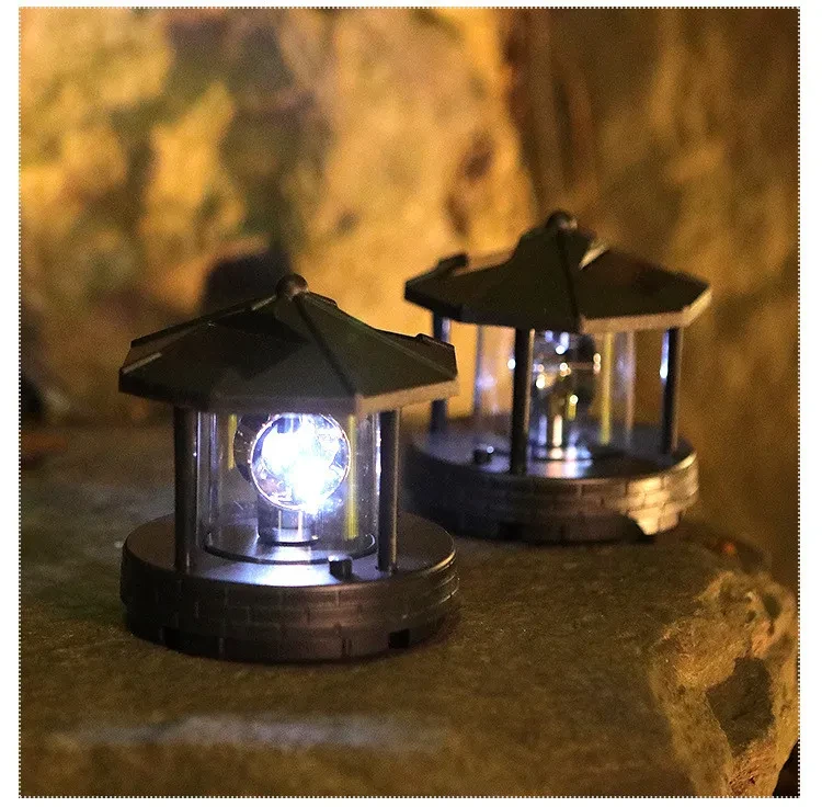 Solar Rotating Lighthouse LED Light for Garden Courtyard Decoration