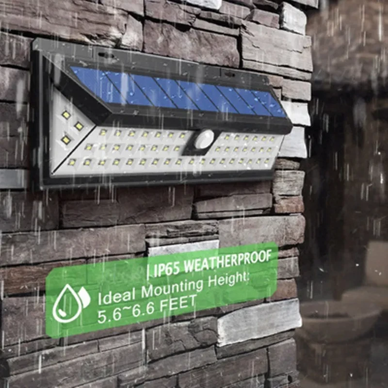 Solar Motion Sensor Wall Lamp with 118 LED Lights Outdoor