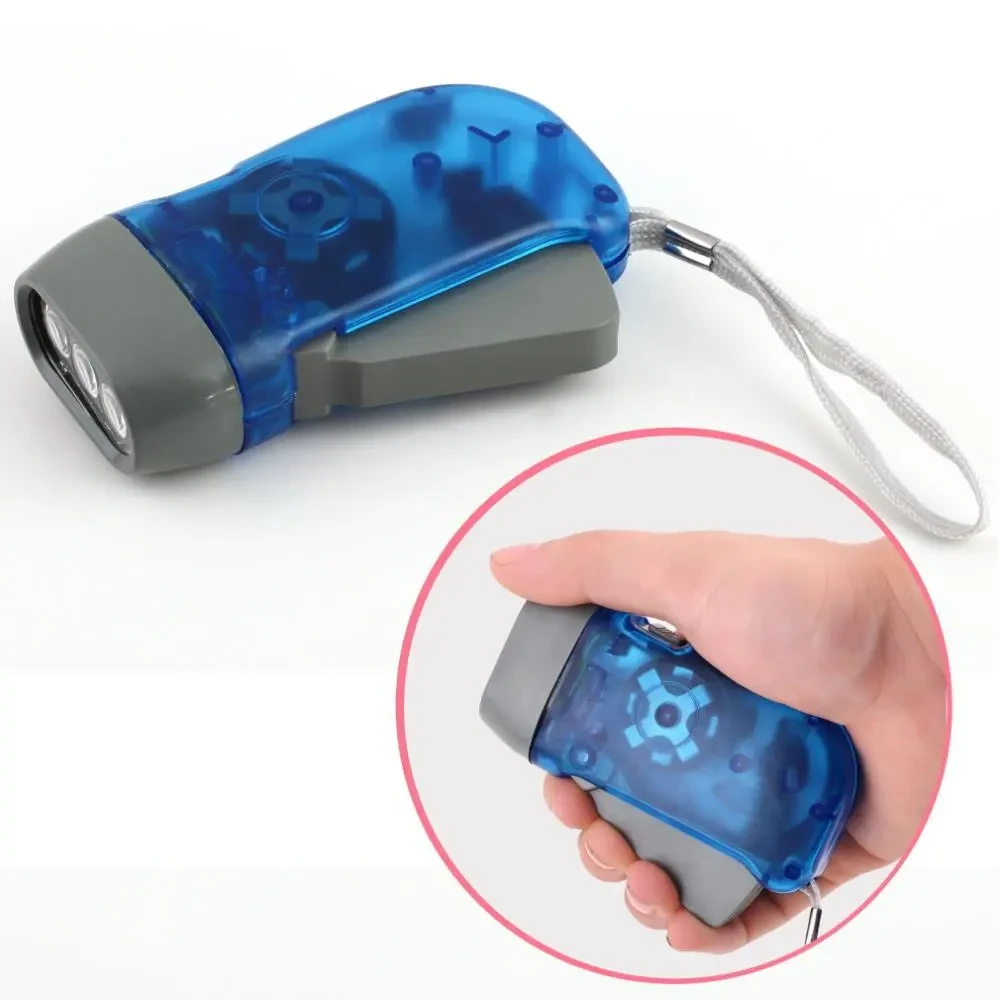 Hand-Press Dynamo LED Flashlight Ultra-Bright Portable Light