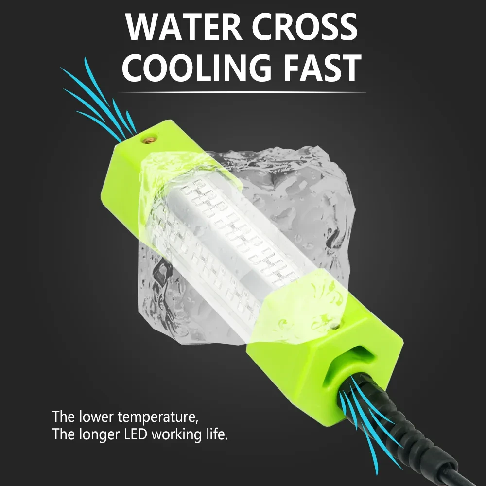 12V 100W Underwater Fishing Light Yellow-Green for Night Fishing
