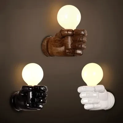 Creative Fist Wall Lamp Resin Decor for Bar, Restaurant, or Corridor