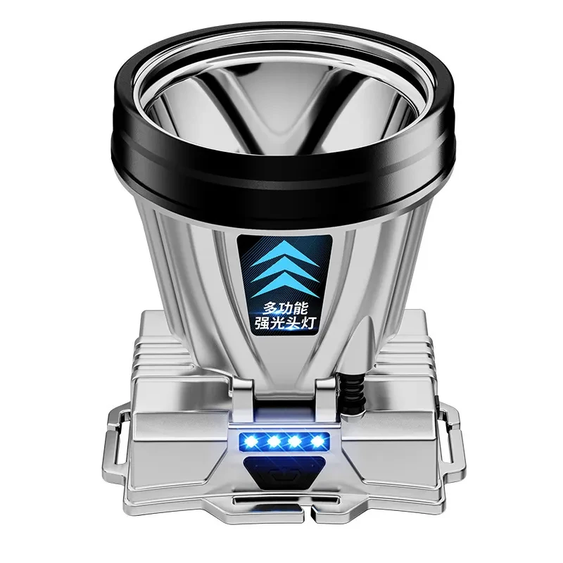 Rechargeable Long Beam LED Headlamp with Power Display & USB