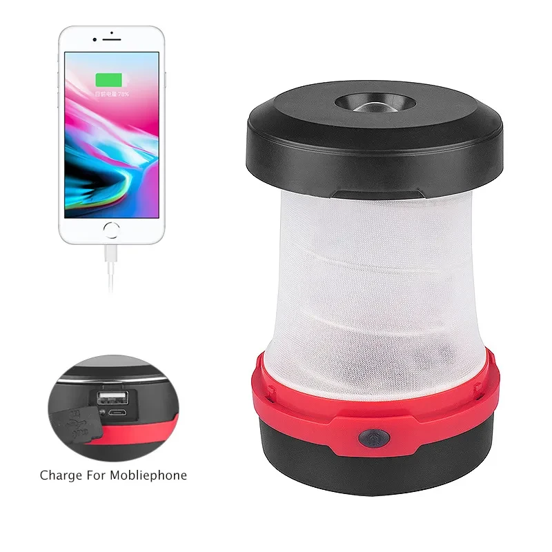 Folding Solar Camping Lantern with USB Recharge & Power Output