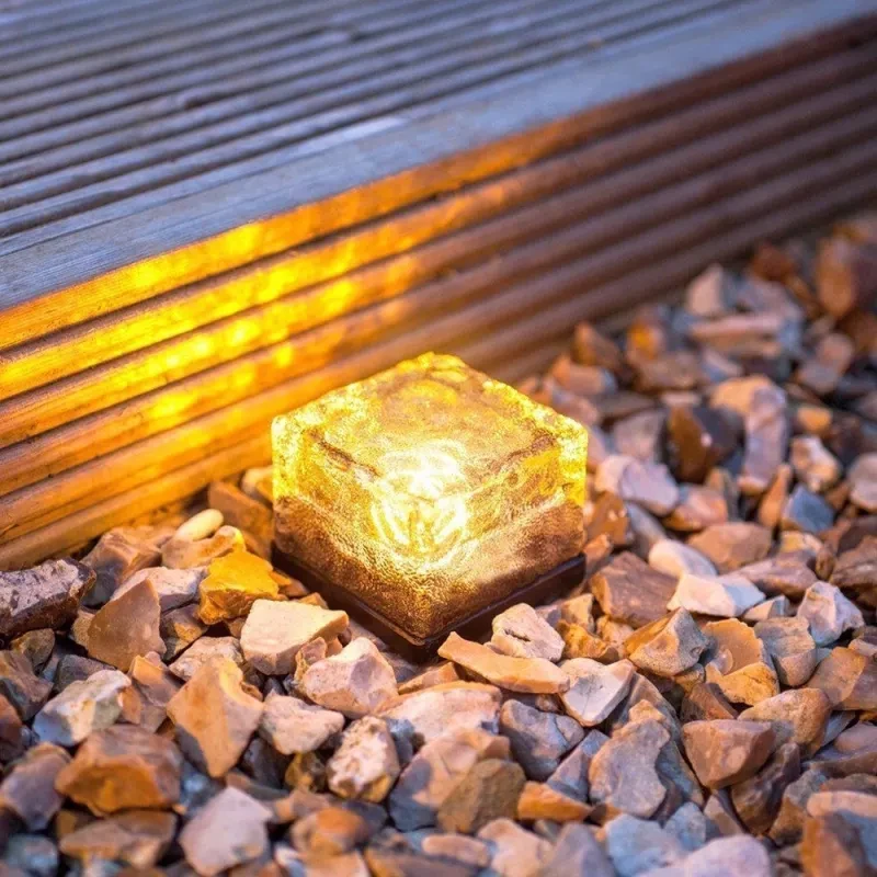 Solar LED Ice Brick Lamp for Garden Yard Deck Outdoor Decoration