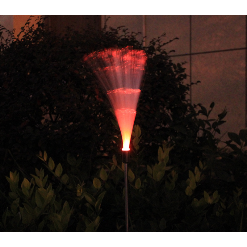 Solar Rainbow Fiber Lawn Stakes Decorative Outdoor Garden Lighting