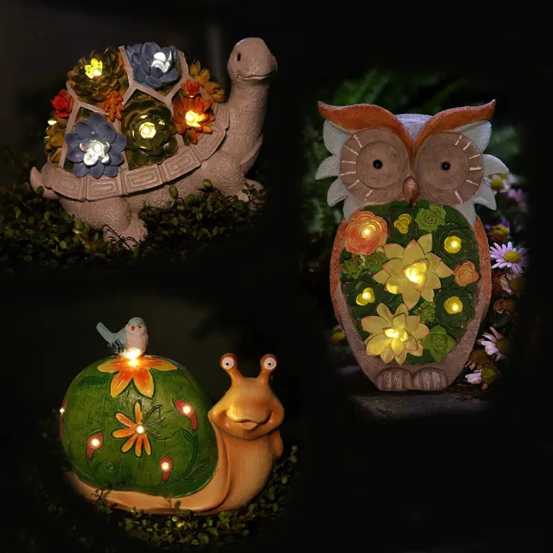 Solar Animal LED Figurine Lamp for Garden, Patio & Windows