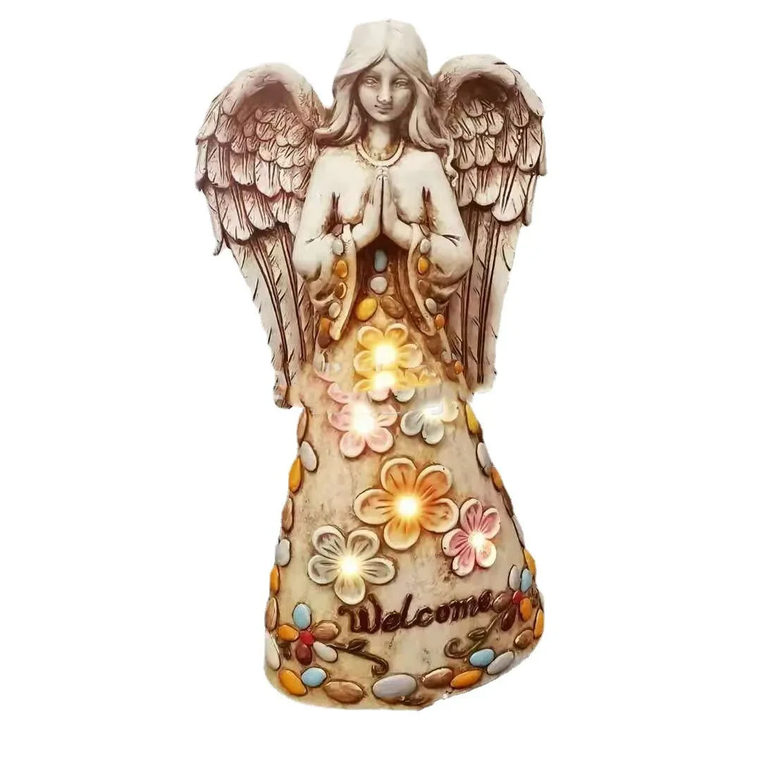 Heavenly Guardian Figurine LED Nightlight for Outdoor Spaces