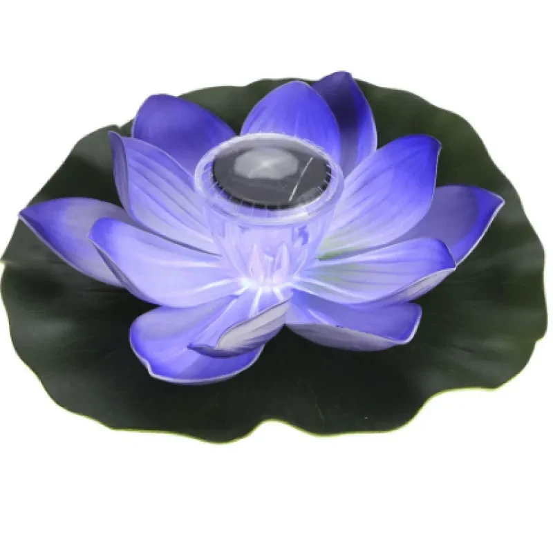 Colorful Solar-Powered Floating Lotus LED Lamp for Water Features