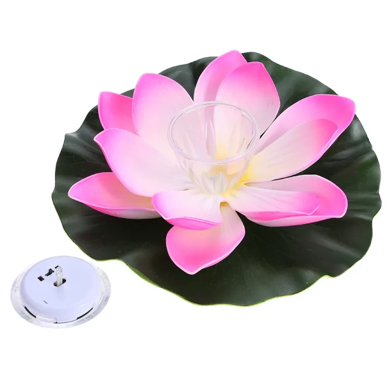 Colorful Solar-Powered Floating Lotus LED Lamp for Water Features