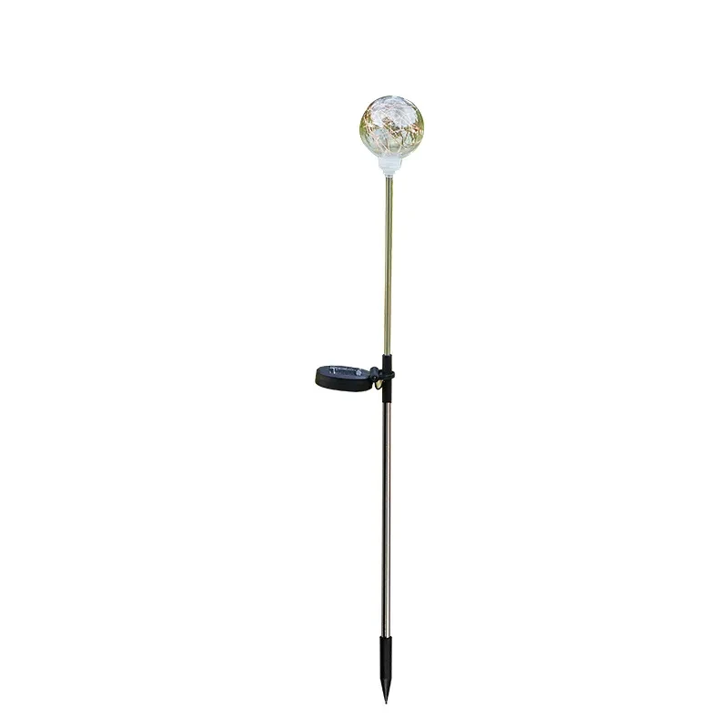 Solar LED Sphere Lawn Lamp with Stainless Steel Stand for Garden