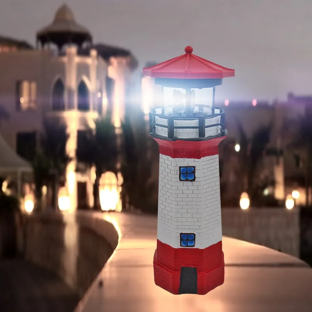 Lighthouse Solar LED Lawn Ornament for Outdoor Garden & Yard