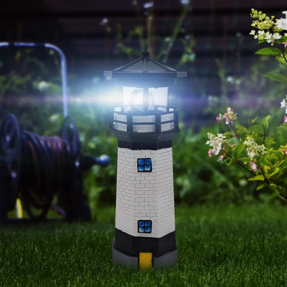 Lighthouse Solar LED Lawn Ornament for Outdoor Garden & Yard