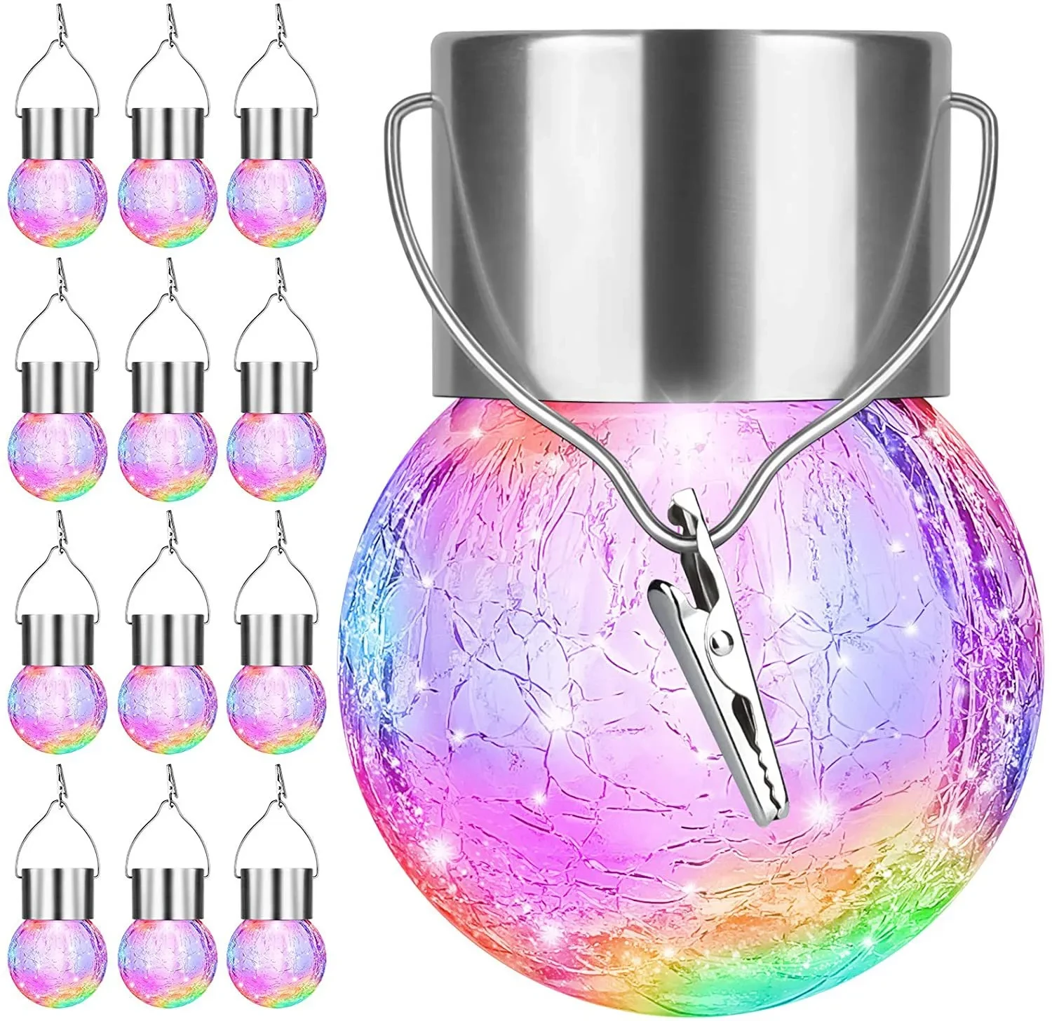 Prismatic Solar LED Globe Pendant for Garden & Outdoor Decoration