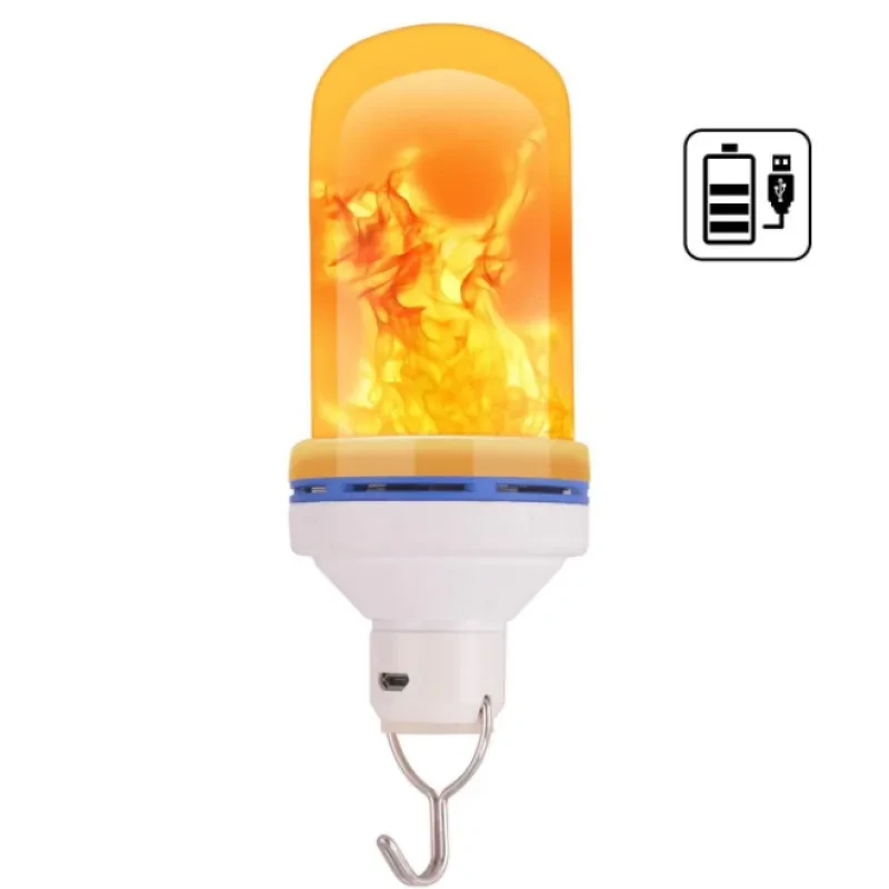 Flameless Flickering Fire LED Mood Lamp with Multi-Mode Flame Effect