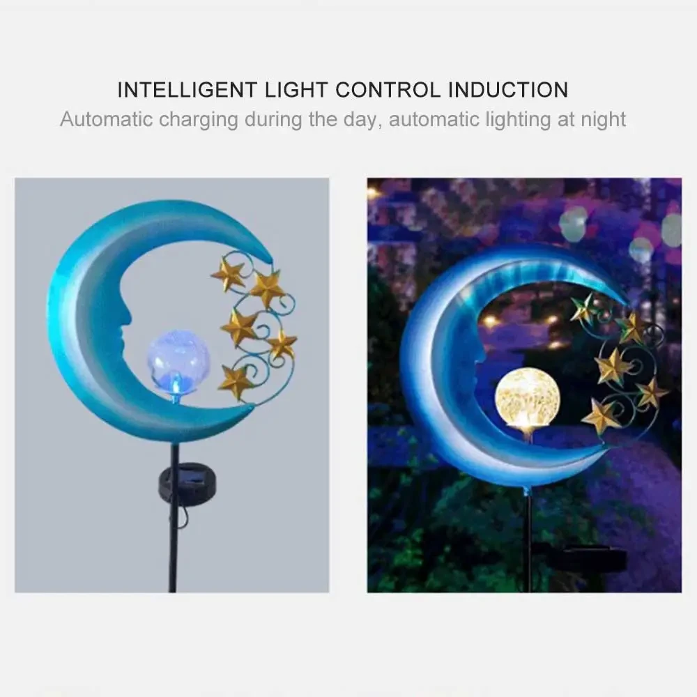 Blue Moon Solar Wrought Iron Hollow LED Garden Lawn Light IP65