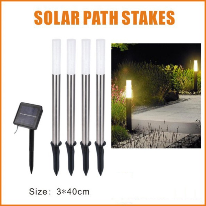 Solar Decorative LED Path Marker Lamp Stainless Steel 40cm