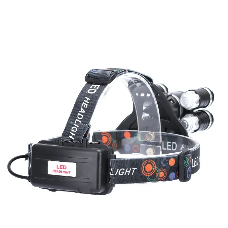 Strong 5-LED Headlight Aluminum Alloy USB Rechargeable 30W