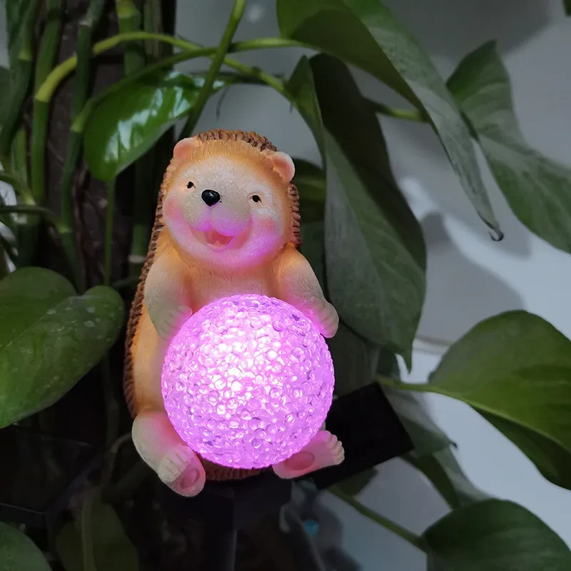 Solar LED Hedgehog Lawn Lamp Outdoor Garden Courtyard Light