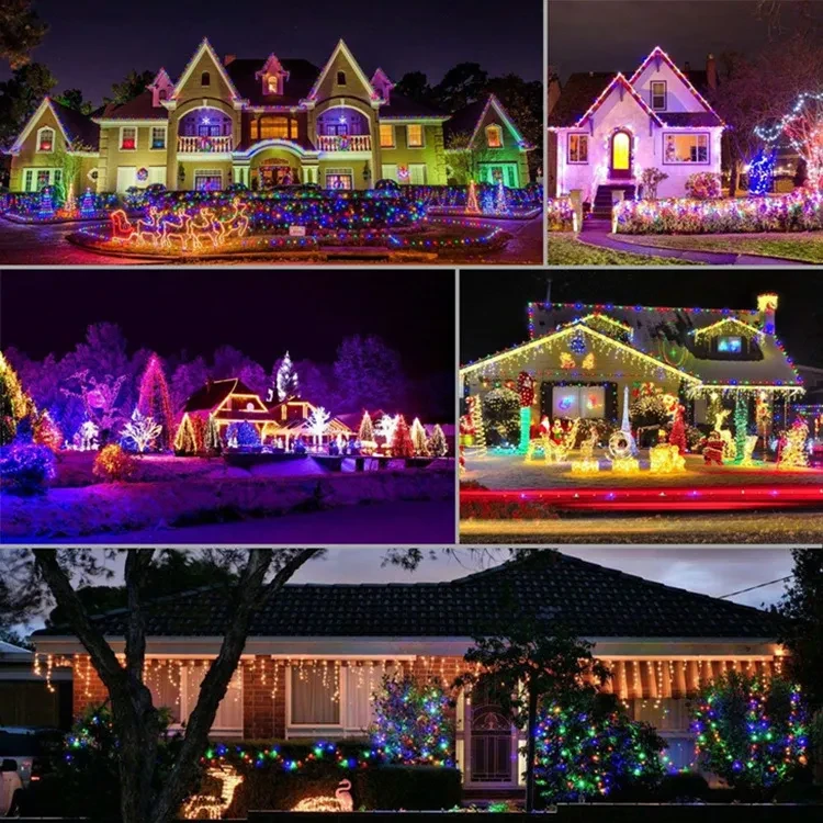 Holiday Solar LED Lantern String Lights for Outdoor Garden Decor