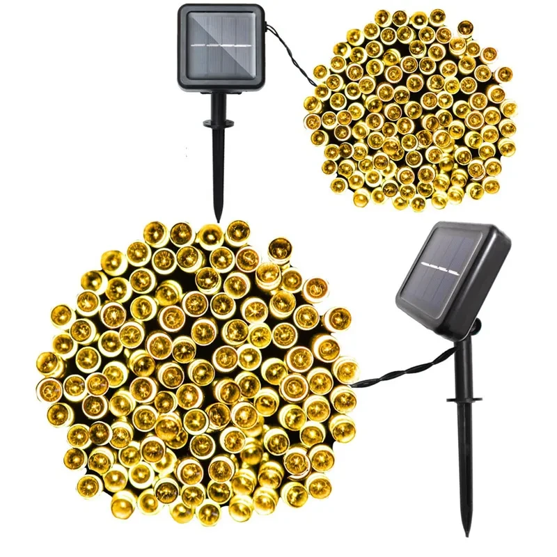 Holiday Solar LED Lantern String Lights for Outdoor Garden Decor