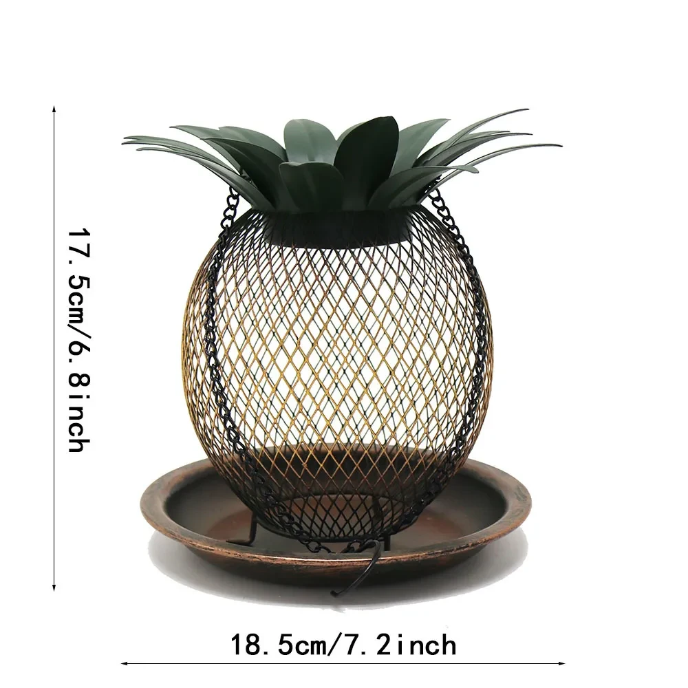 Pineapple Outdoor Hanging Hummingbird Bird Feeder Iron Small