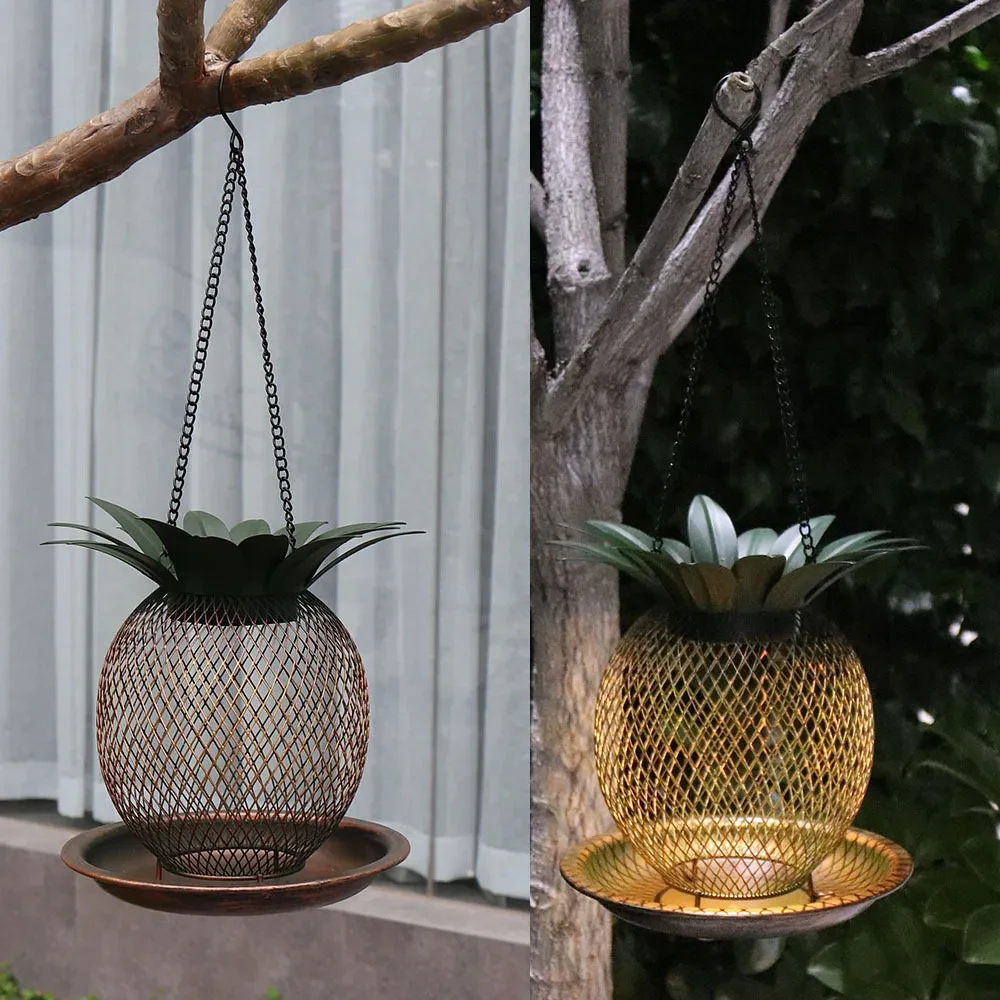 Pineapple Outdoor Hanging Hummingbird Bird Feeder Iron Small