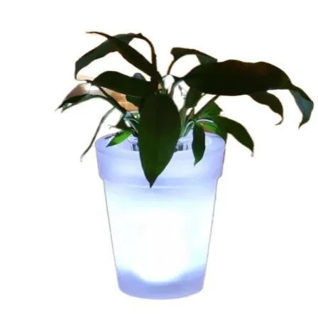 Solar Plastic Flowerpot Light Modern Chinese Style Outdoor LED