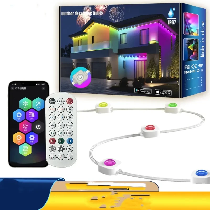 Outdoor Eaves String Light with Remote Color Matching IP67