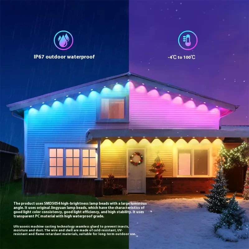 Outdoor Eaves String Light with Remote Color Matching IP67