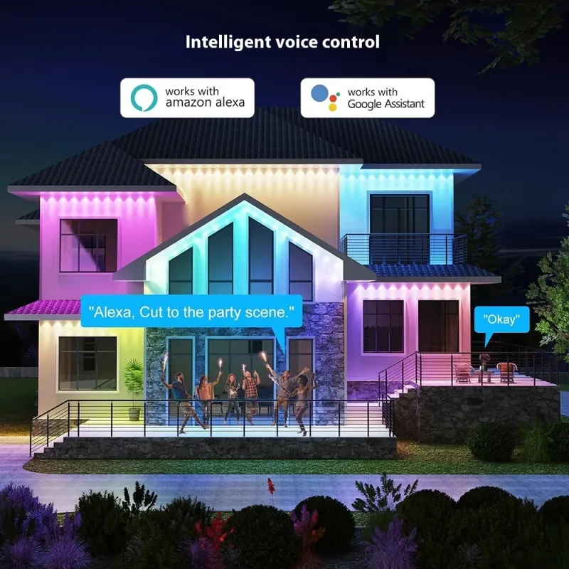 Outdoor Eaves String Light with Remote Color Matching IP67