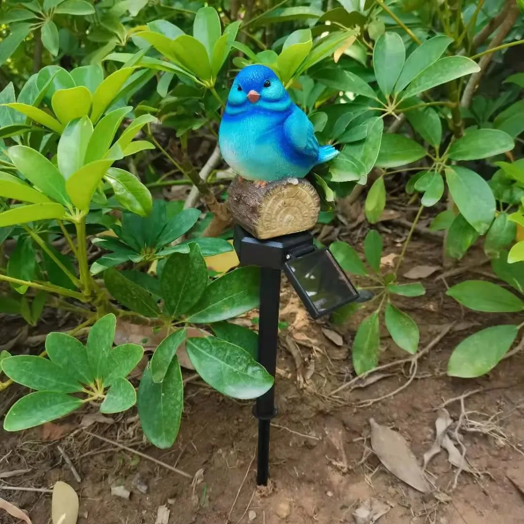 Solar Thrush Bird Lawn Lamp Resin Garden Outdoor IP65