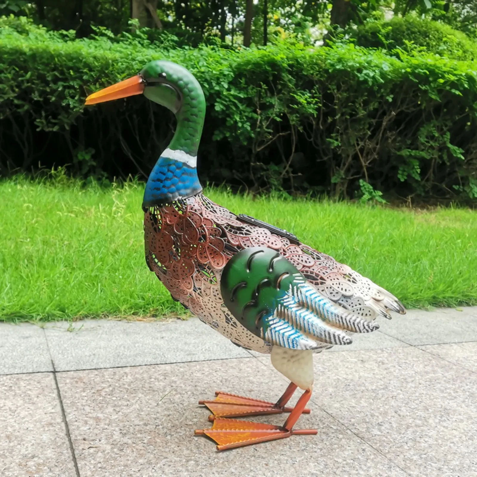 Solar Wrought Iron Swan Garden Light Outdoor Lawn Decorative Lamp