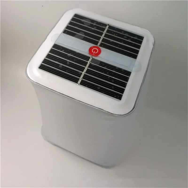 Solar Inflatable LED Cube Light Waterproof with 4 Modes 10cm