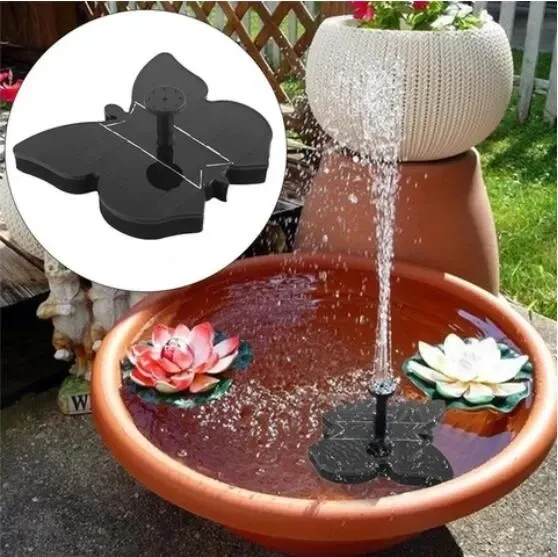 Butterfly Solar Water Fountain Kit Eco-Friendly Outdoor Pond Pump