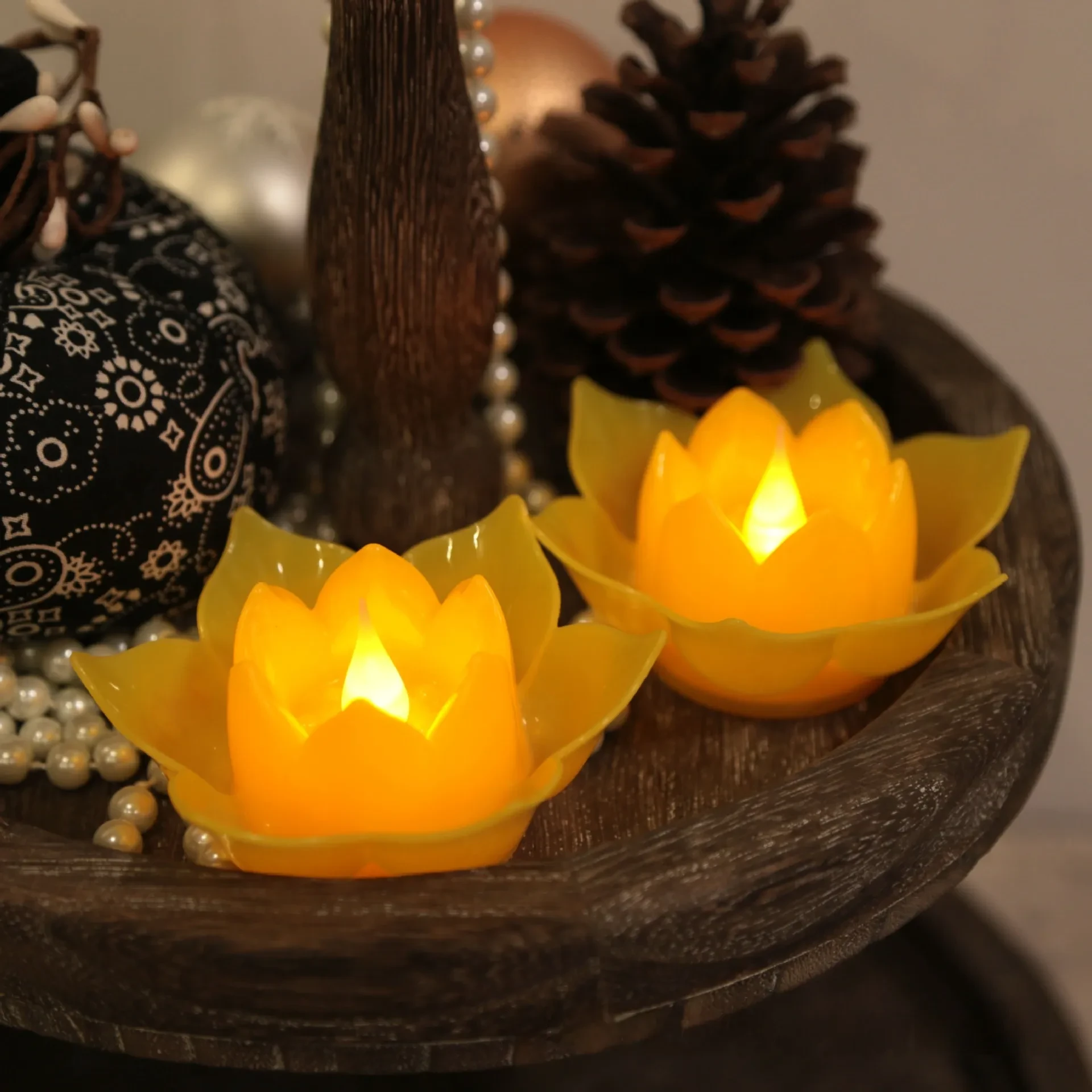 Electronic Big Lotus Lamp Smoke-Free Battery-Operated Decorative Light