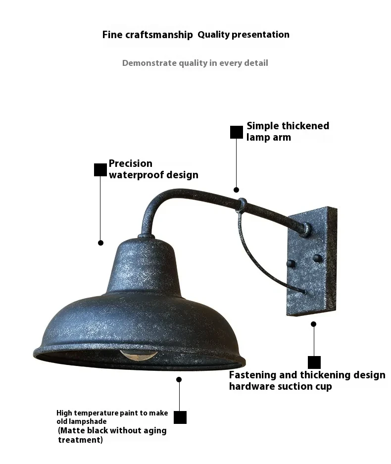 Vintage LED Outdoor Wall Lamp IP65 Waterproof for Garden & Villa