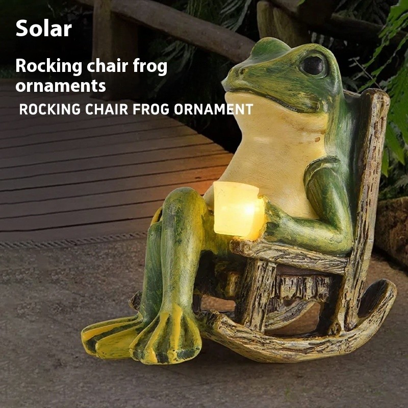 Solar-Powered Frog Night Lamp for Garden, Patio & Courtyard Decor