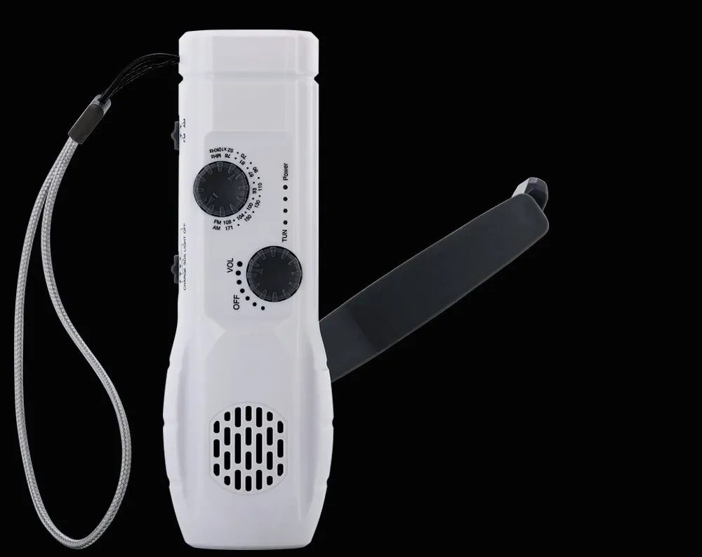 Hand-Crank Emergency Flashlight Radio with USB Phone Charging
