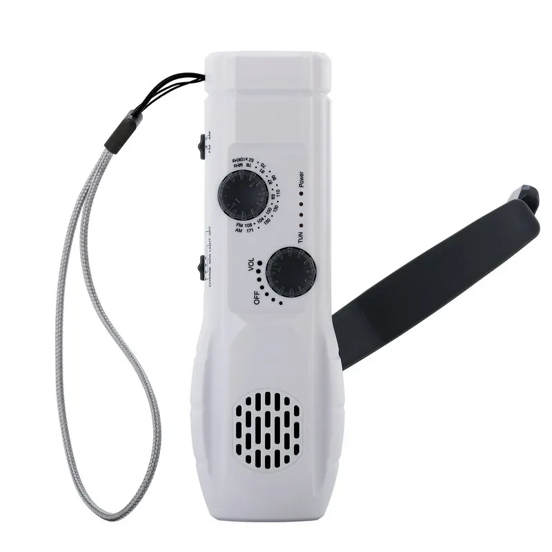 Hand-Crank Emergency Flashlight Radio with USB Phone Charging