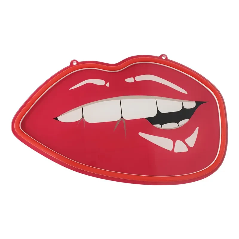 Red Lips Neon Glow Sign for Bar Walls and Creative Interior Decor
