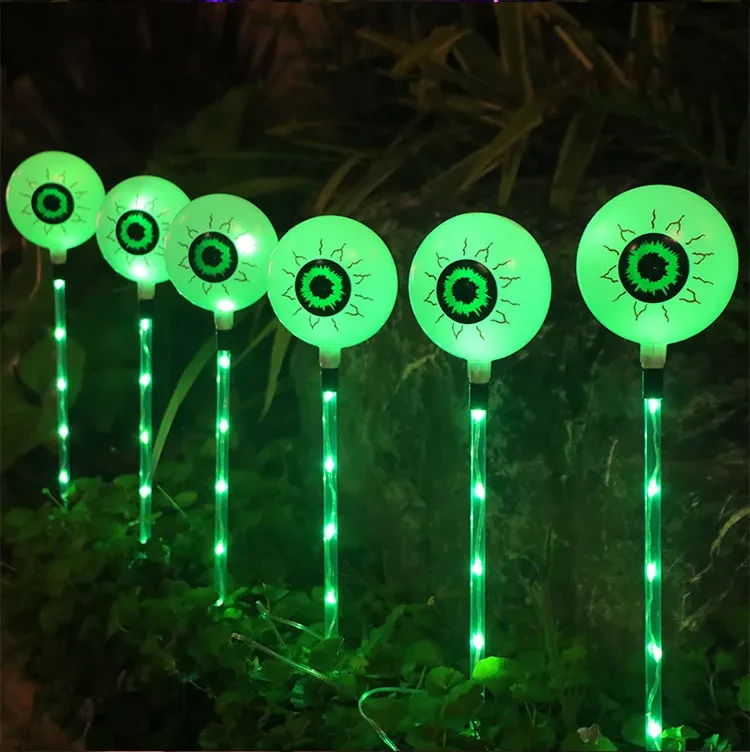 Colorful LED Solar Eyeball Lamp IP55 Waterproof Halloween Decor