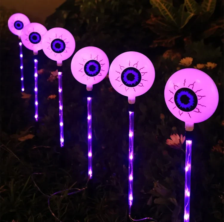 Colorful LED Solar Eyeball Lamp IP55 Waterproof Halloween Decor