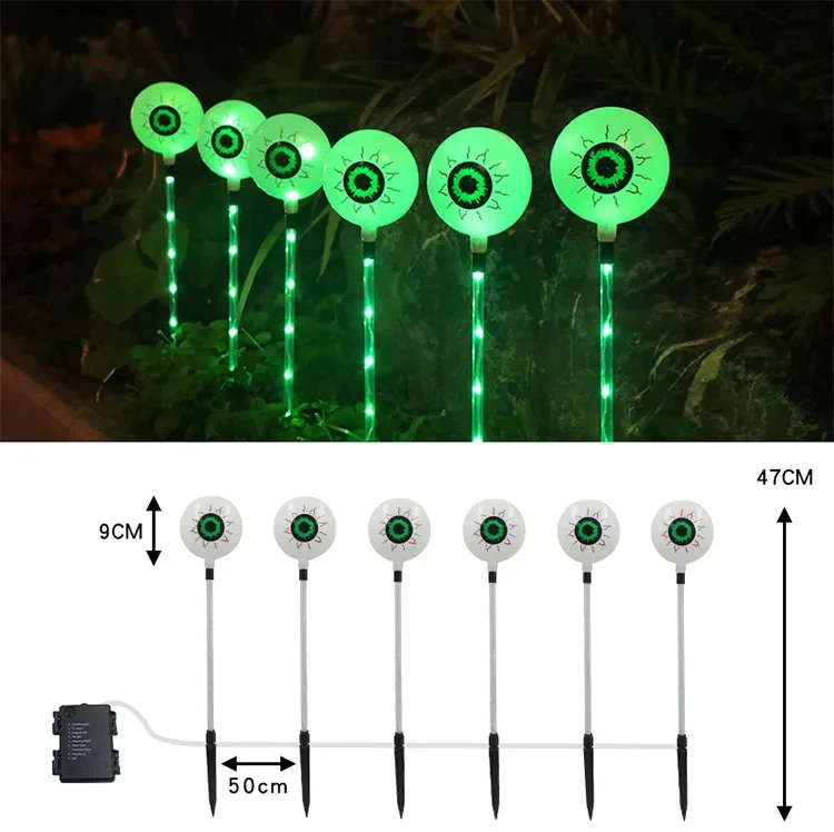 Colorful LED Solar Eyeball Lamp IP55 Waterproof Halloween Decor