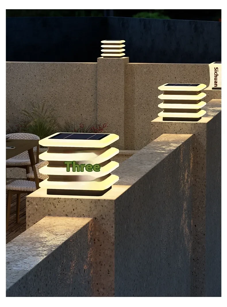 Waterproof Solar Pillar Wall Lamp – Outdoor Stainless Steel Lighting