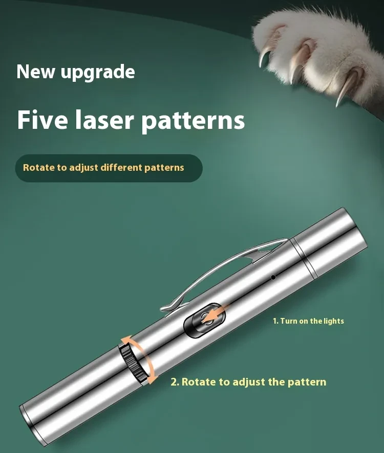 Laser Toy for Cats with Rechargeable Battery and Stainless Steel