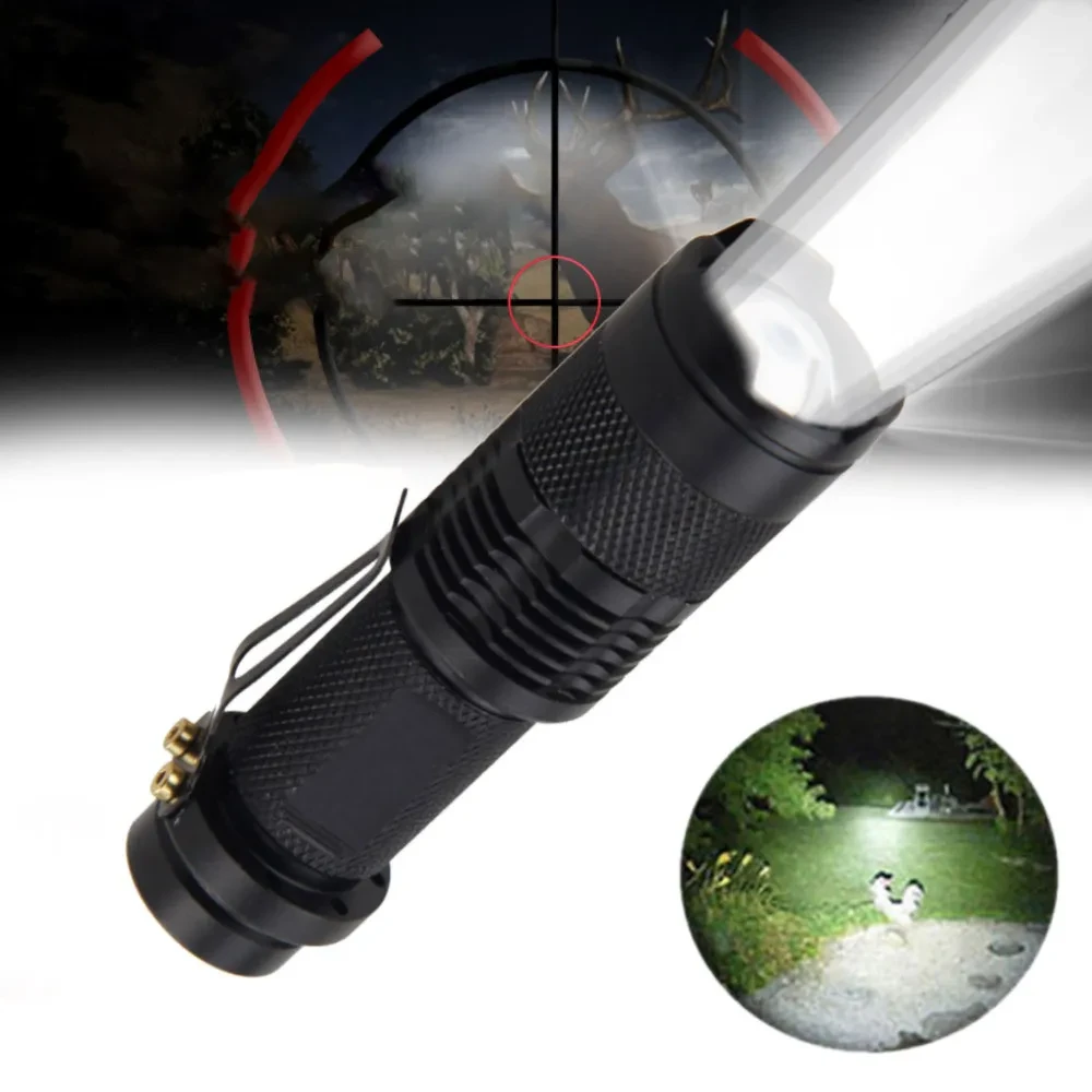 Mini Telescopic Zoom LED Flashlight in Multi Colors with Strong Beam