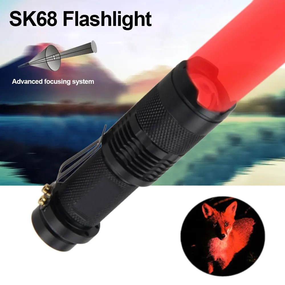 Mini Telescopic Zoom LED Flashlight in Multi Colors with Strong Beam
