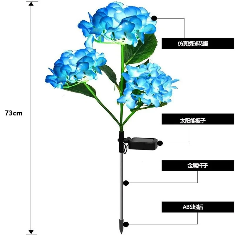 Hydrangea Garden Lamp for Outdoor Patio Decoration
