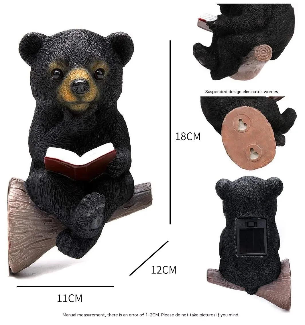 Solar-Powered Bear Garden Ornament